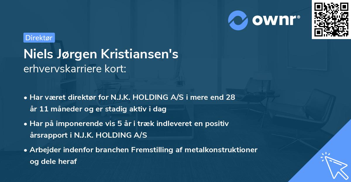 Niels Jørgen Kristiansen's erhvervskarriere kort