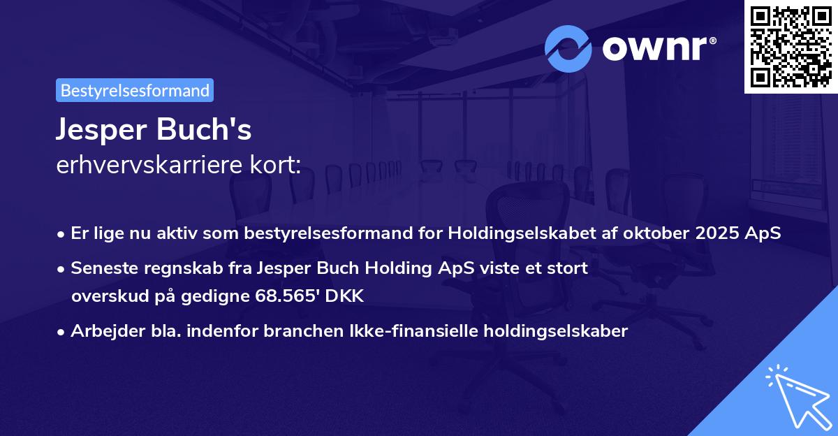 Jesper Buch's erhvervskarriere kort