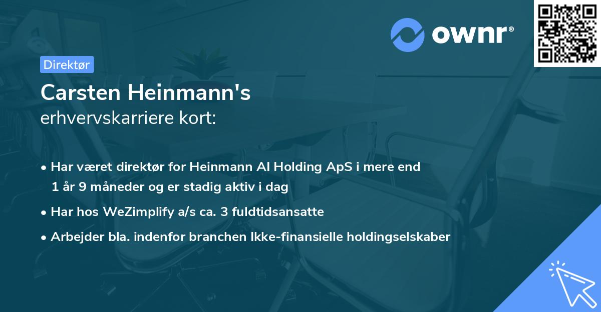 Carsten Heinmann's erhvervskarriere kort