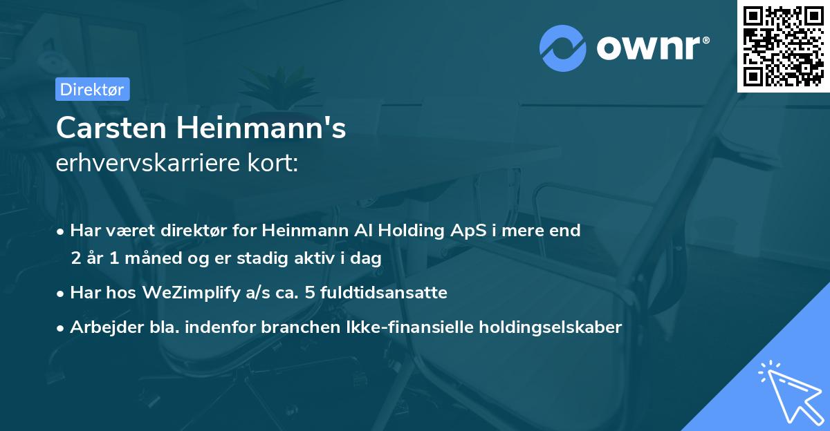 Carsten Heinmann's erhvervskarriere kort