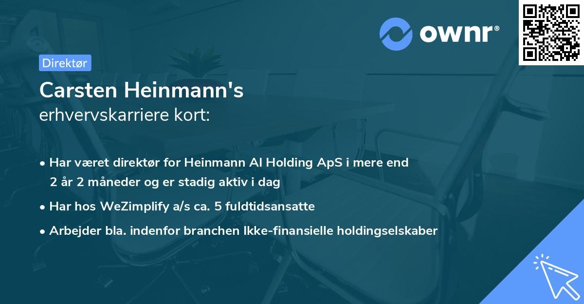 Carsten Heinmann's erhvervskarriere kort