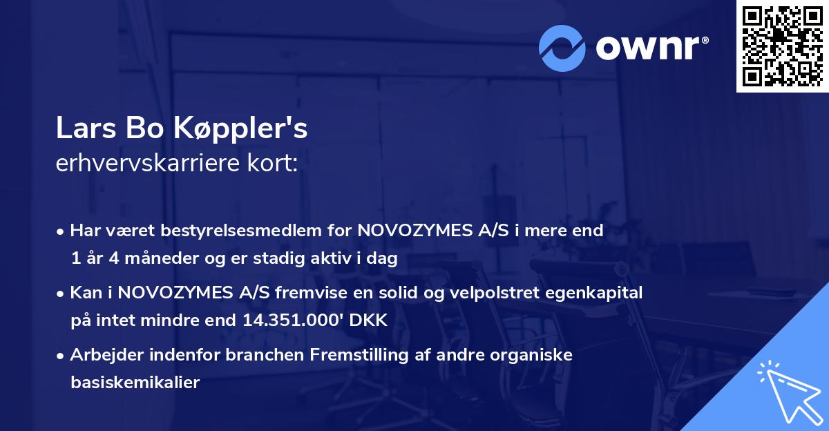 Lars Bo Køppler's erhvervskarriere kort