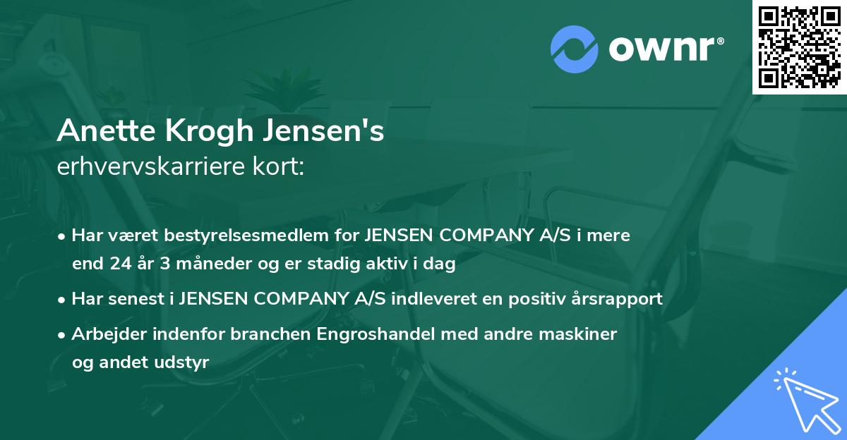 Anette Krogh Jensen's erhvervskarriere kort