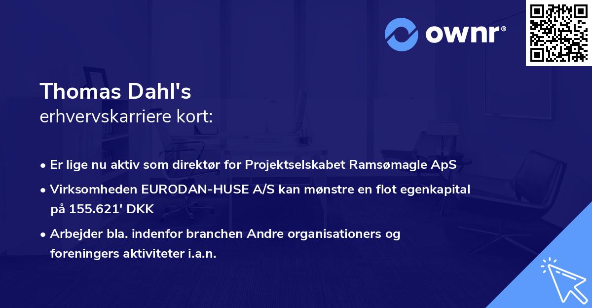 Thomas Dahl's erhvervskarriere kort