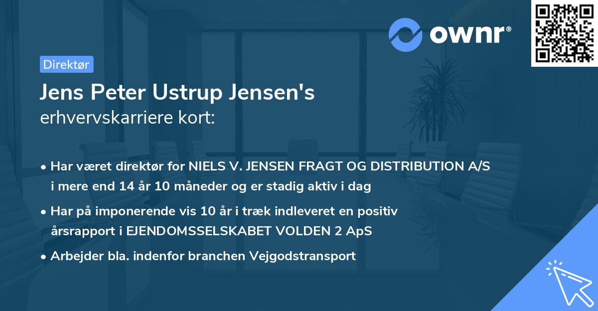 Jens Peter Ustrup Jensen's erhvervskarriere kort