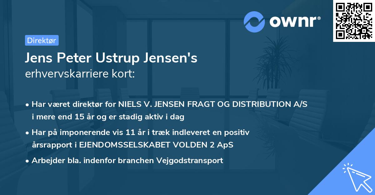 Jens Peter Ustrup Jensen's erhvervskarriere kort