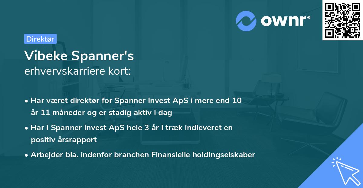 Vibeke Spanner's erhvervskarriere kort