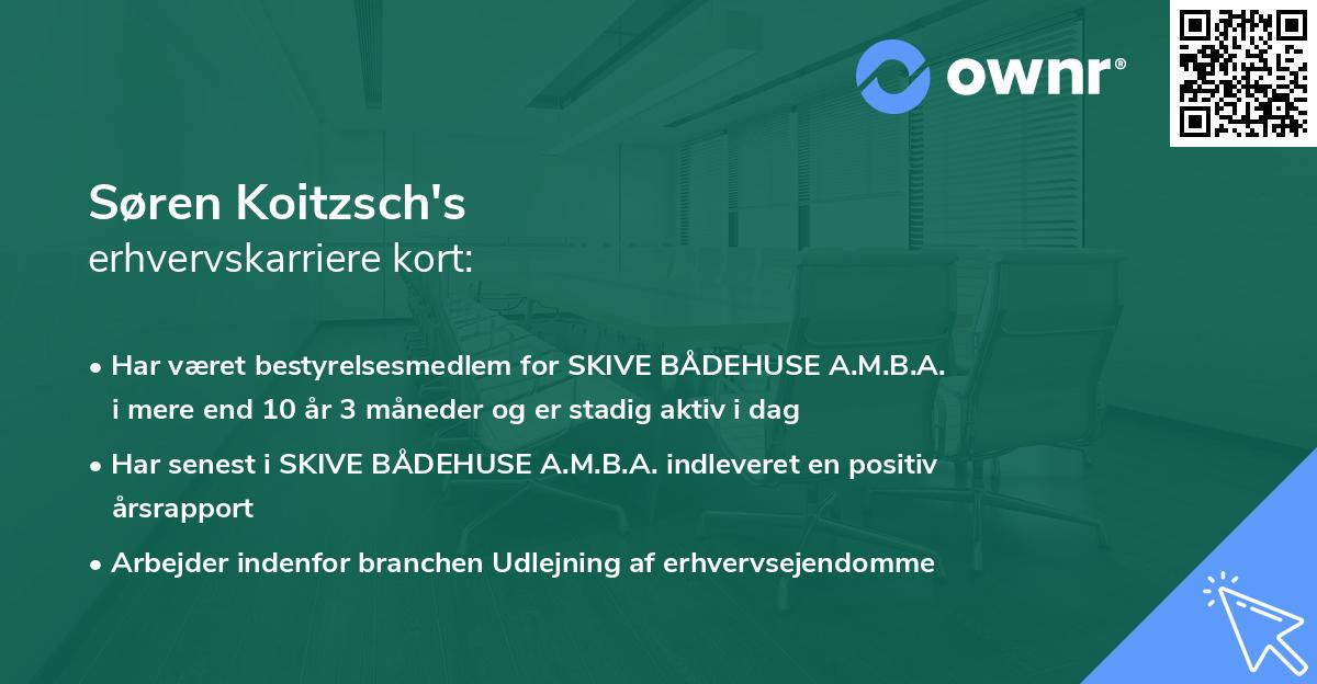 Søren Koitzsch's erhvervskarriere kort