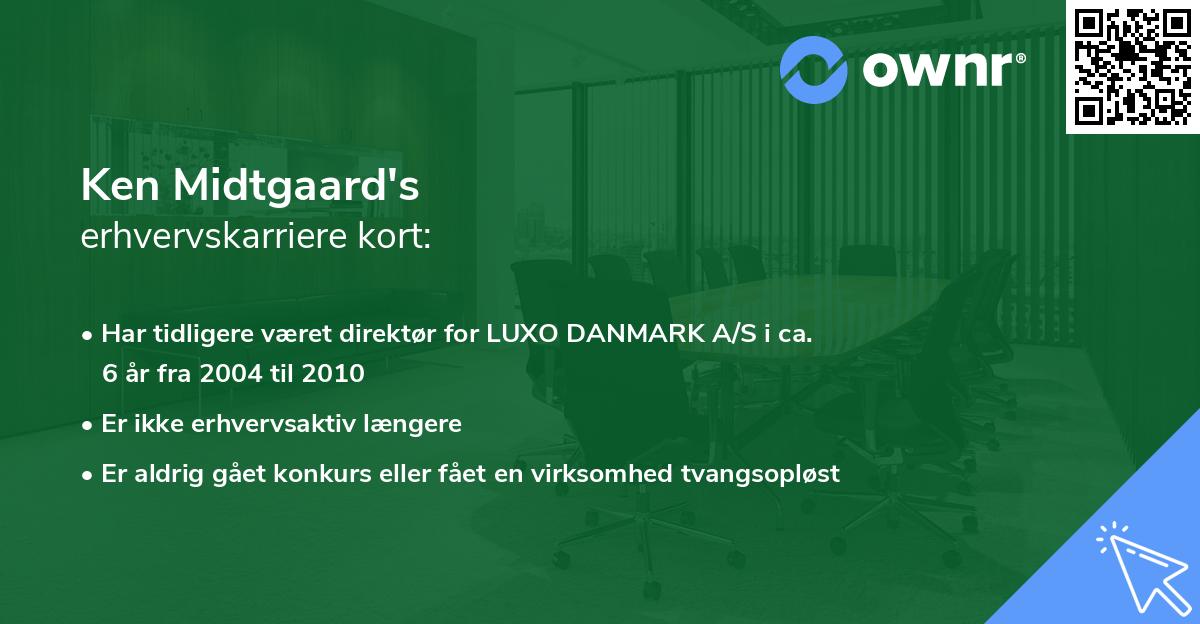 Ken Midtgaard's erhvervskarriere kort