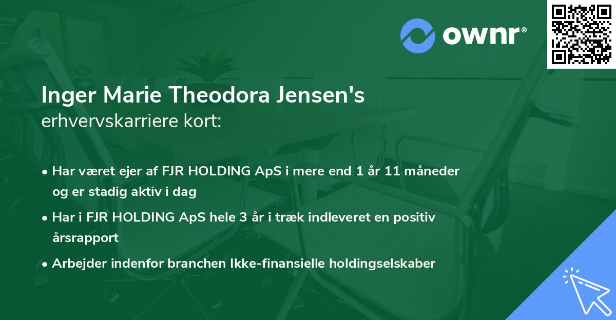 Inger Marie Theodora Jensen's erhvervskarriere kort