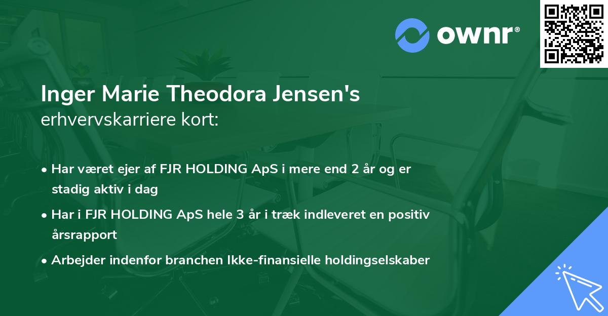 Inger Marie Theodora Jensen's erhvervskarriere kort