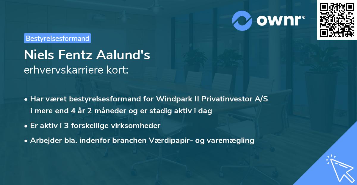 Niels Fentz Aalund's erhvervskarriere kort