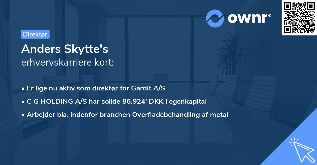 Anders Skytte's erhvervskarriere kort