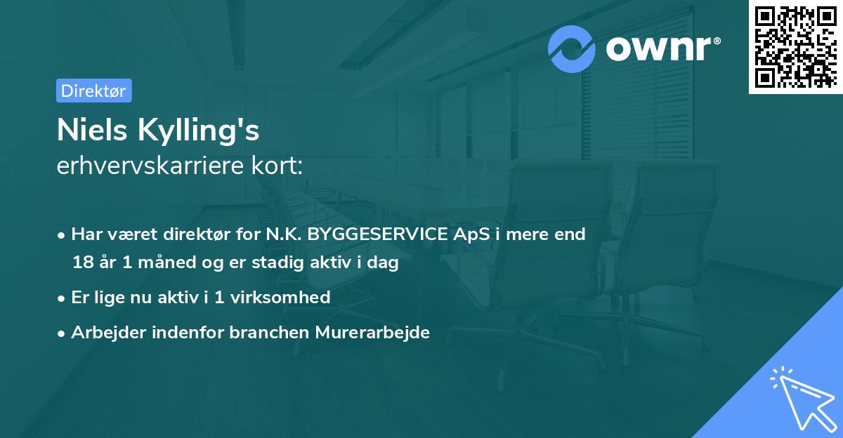 Niels Kylling's erhvervskarriere kort