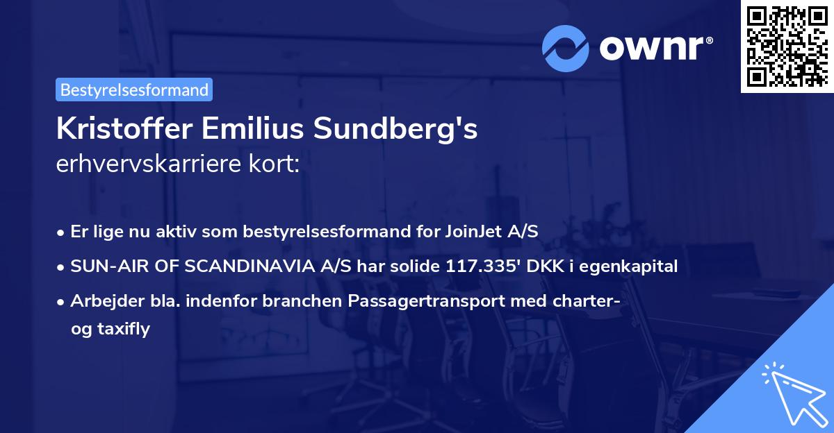 Kristoffer Emilius Sundberg's erhvervskarriere kort