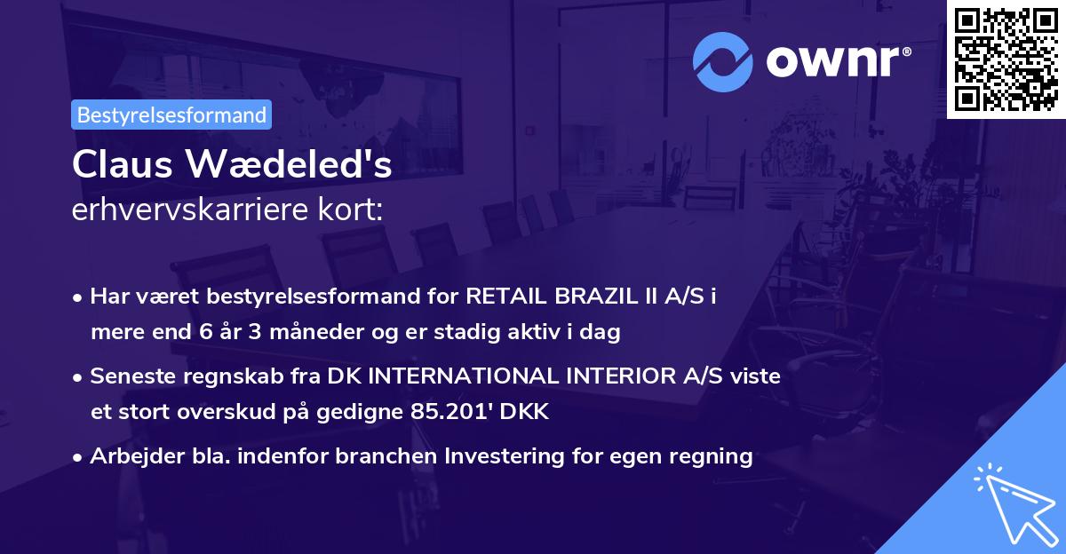 Claus Wædeled's erhvervskarriere kort
