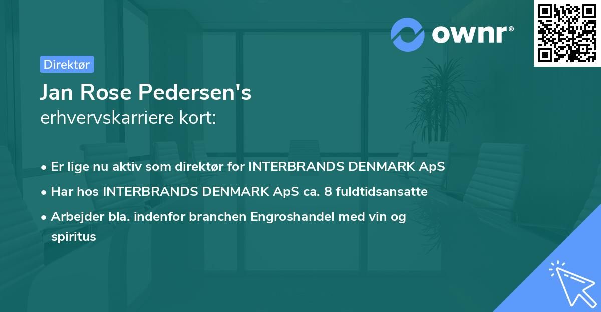 Jan Rose Pedersen's erhvervskarriere kort