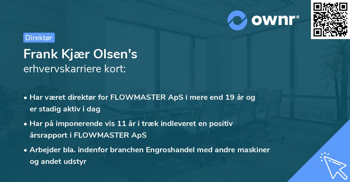 Frank Kjær Olsen's erhvervskarriere kort