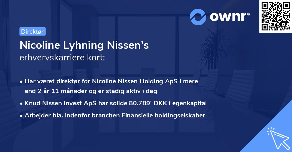 Nicoline Lyhning Nissen's erhvervskarriere kort