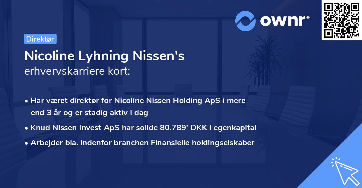 Nicoline Lyhning Nissen's erhvervskarriere kort