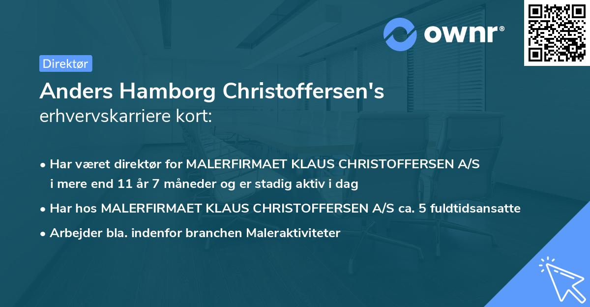 Anders Hamborg Christoffersen's erhvervskarriere kort