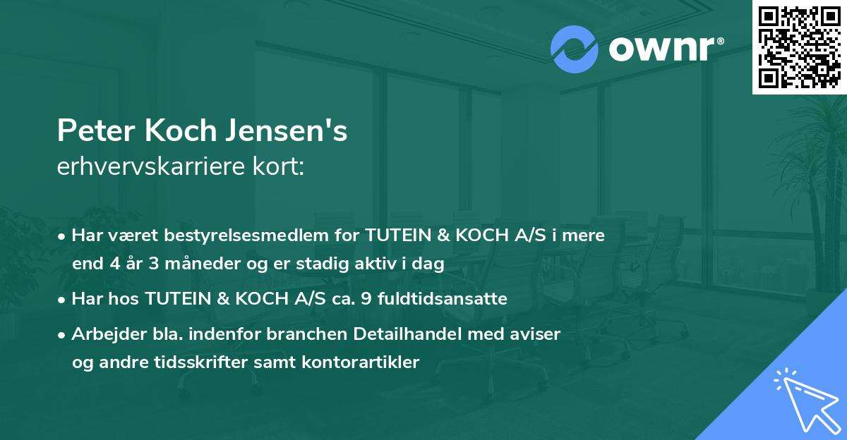 Peter Koch Jensen's erhvervskarriere kort