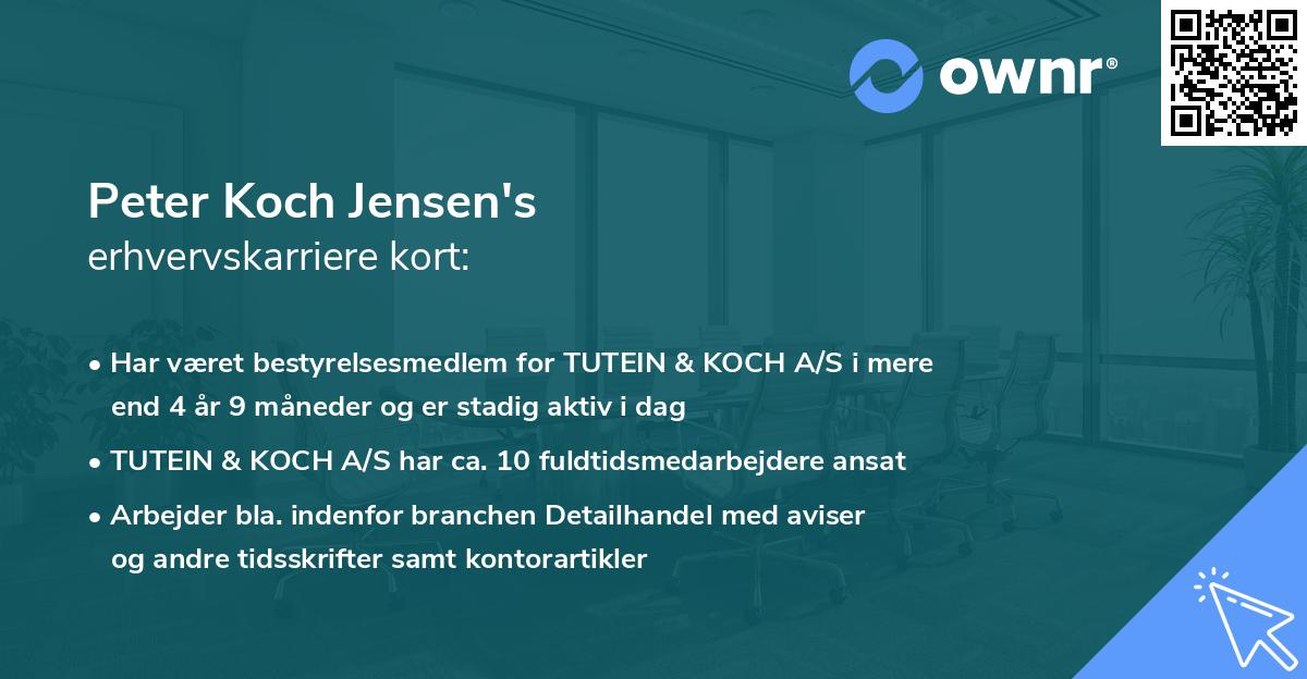 Peter Koch Jensen's erhvervskarriere kort