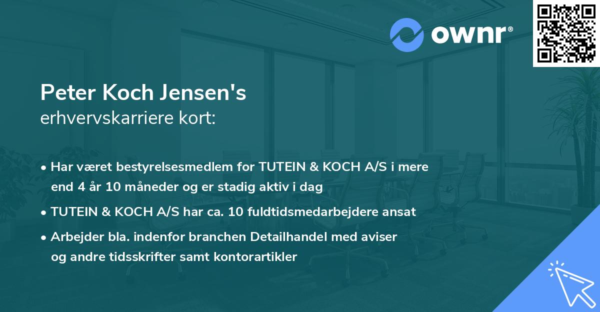 Peter Koch Jensen's erhvervskarriere kort