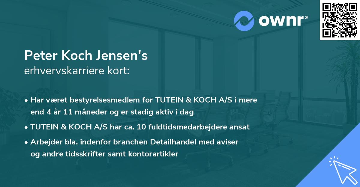 Peter Koch Jensen's erhvervskarriere kort
