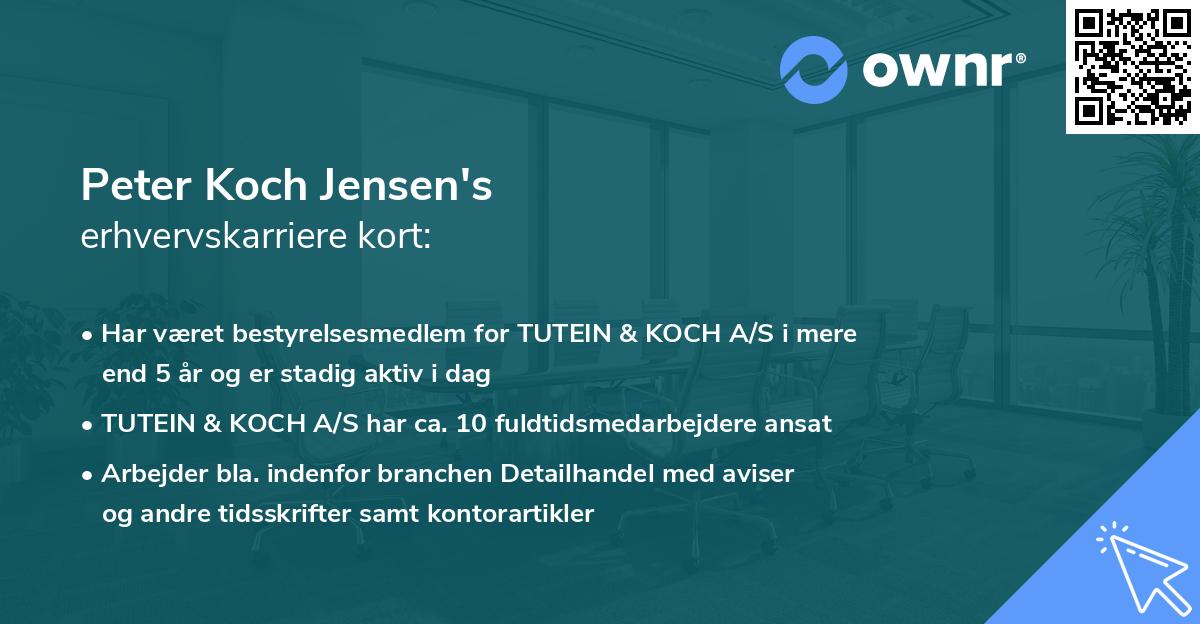 Peter Koch Jensen's erhvervskarriere kort