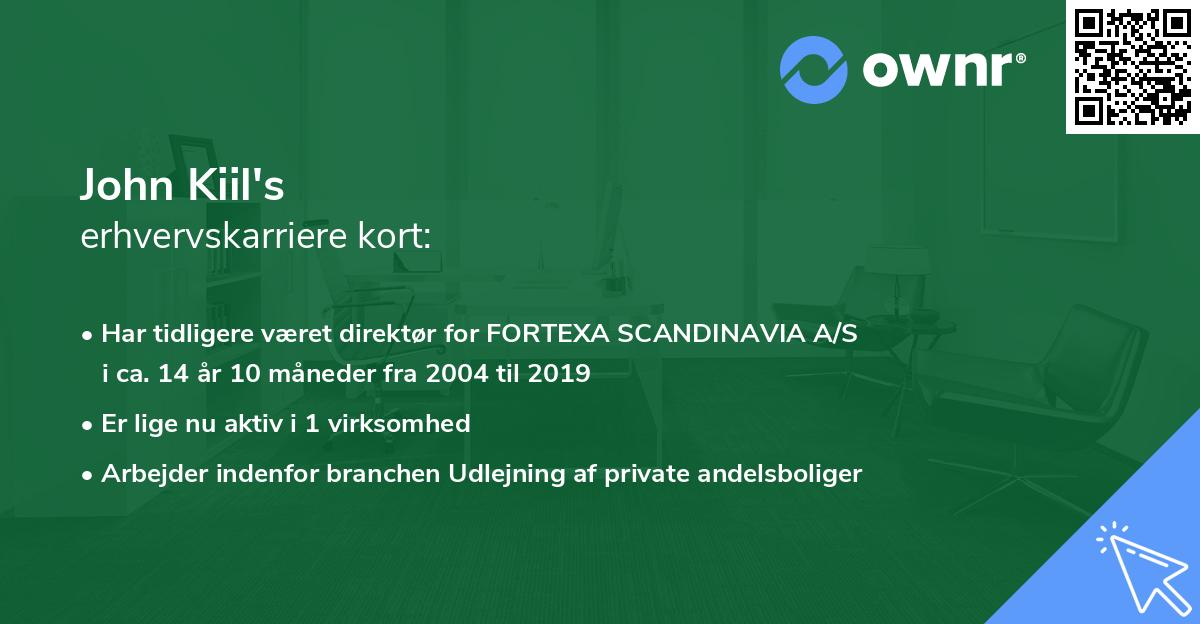 John Kiil's erhvervskarriere kort