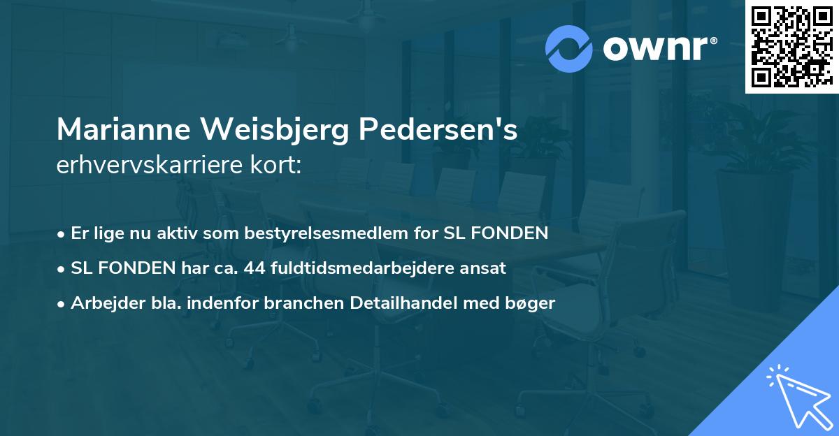 Marianne Weisbjerg Pedersen's erhvervskarriere kort