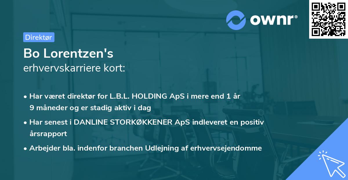 Bo Lorentzen's erhvervskarriere kort