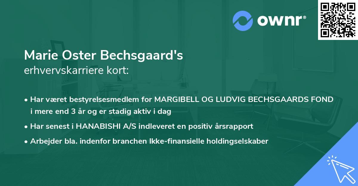 Marie Oster Bechsgaard's erhvervskarriere kort
