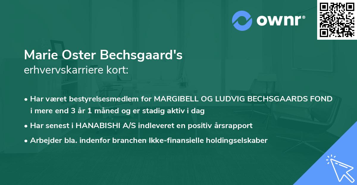 Marie Oster Bechsgaard's erhvervskarriere kort