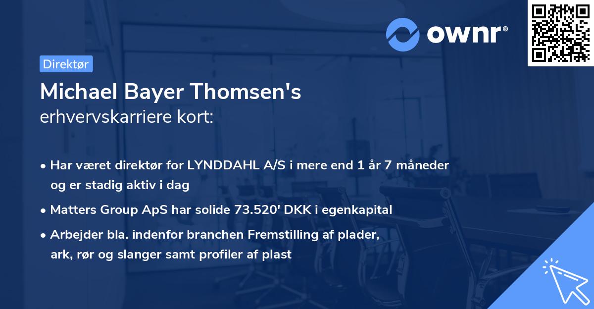 Michael Bayer Thomsen's erhvervskarriere kort