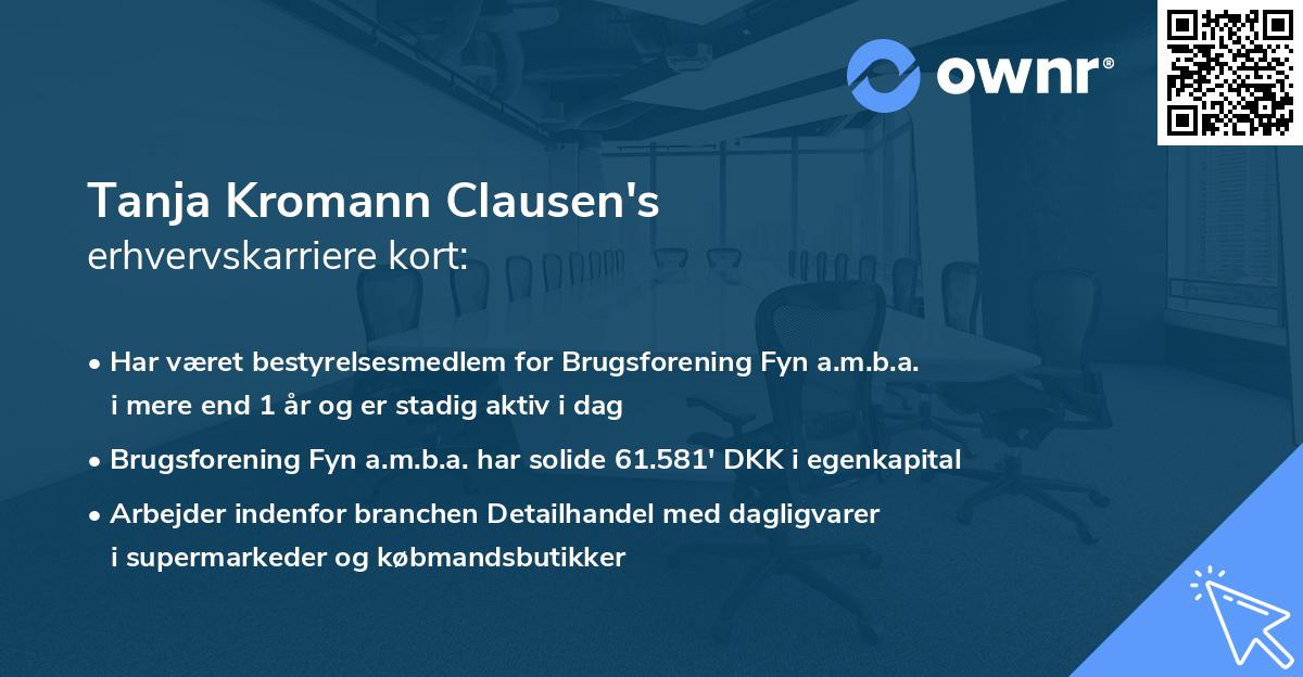 Tanja Kromann Clausen's erhvervskarriere kort