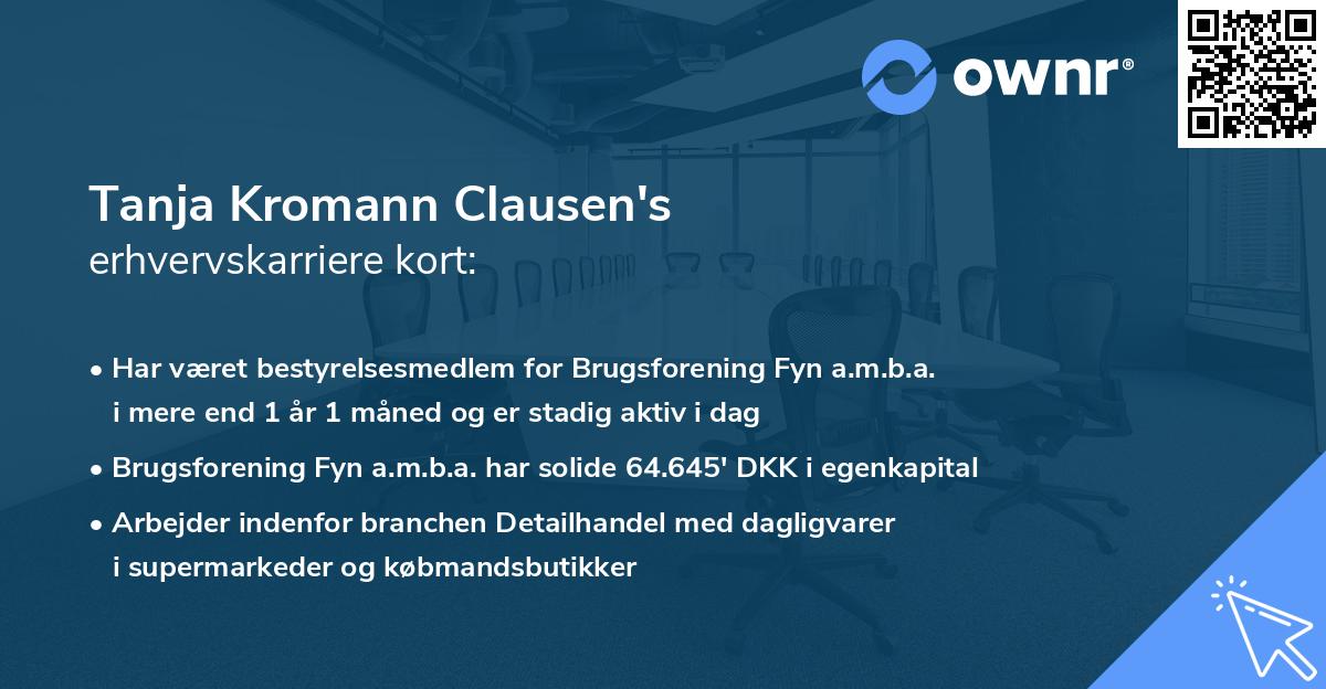 Tanja Kromann Clausen's erhvervskarriere kort