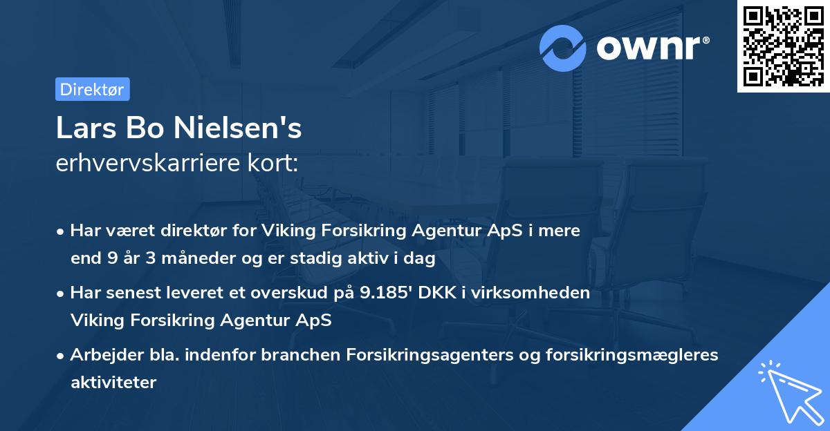 Lars Bo Nielsen's erhvervskarriere kort