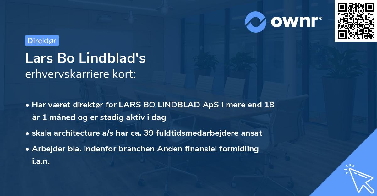 Lars Bo Lindblad's erhvervskarriere kort