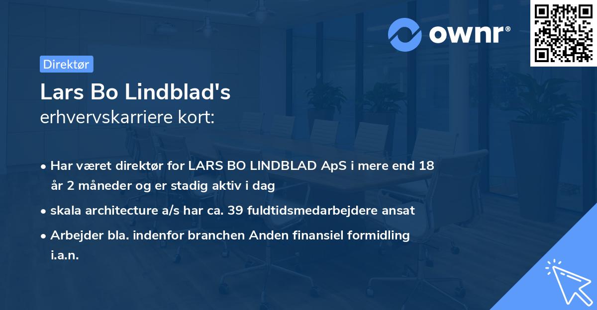 Lars Bo Lindblad's erhvervskarriere kort