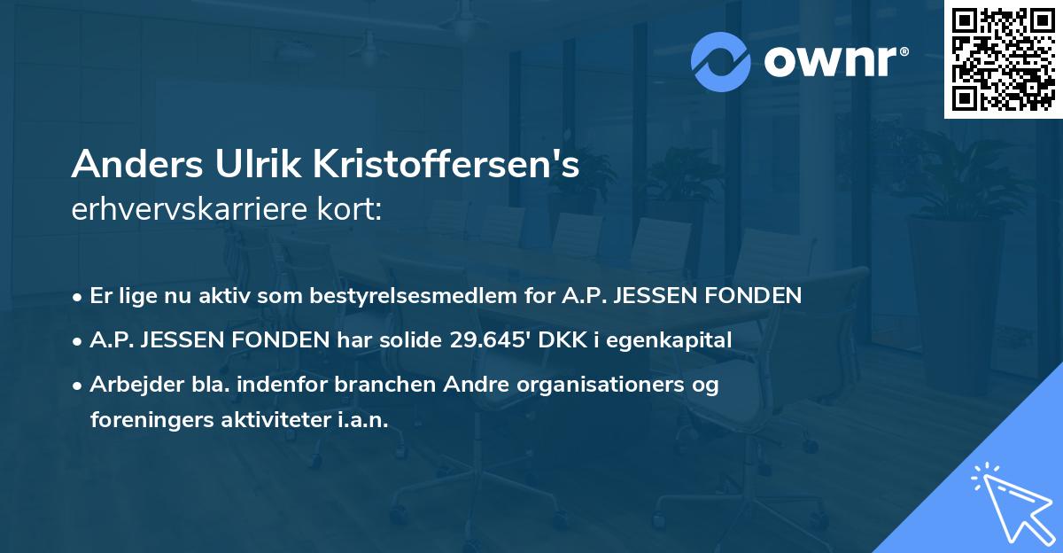Anders Ulrik Kristoffersen's erhvervskarriere kort