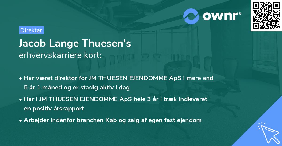 Jacob Lange Thuesen's erhvervskarriere kort