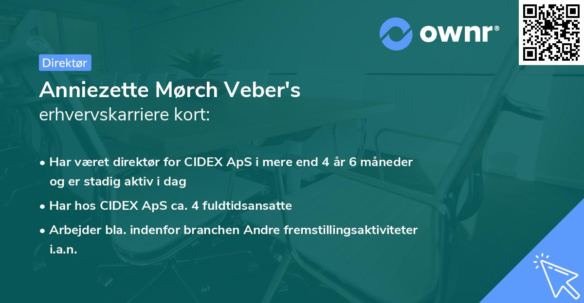 Anniezette Mørch Veber's erhvervskarriere kort