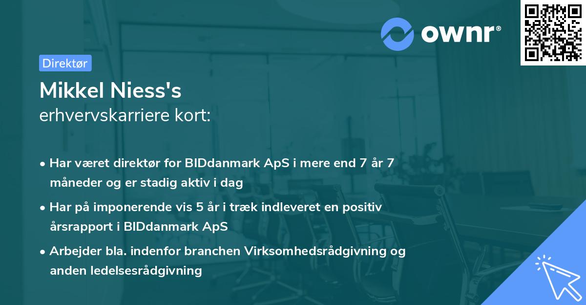 Mikkel Niess's erhvervskarriere kort