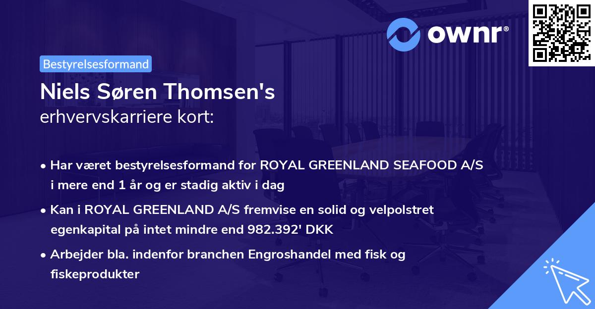 Niels Søren Thomsen's erhvervskarriere kort