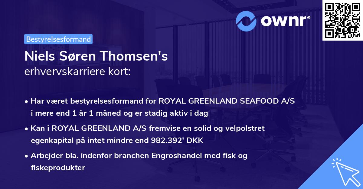 Niels Søren Thomsen's erhvervskarriere kort