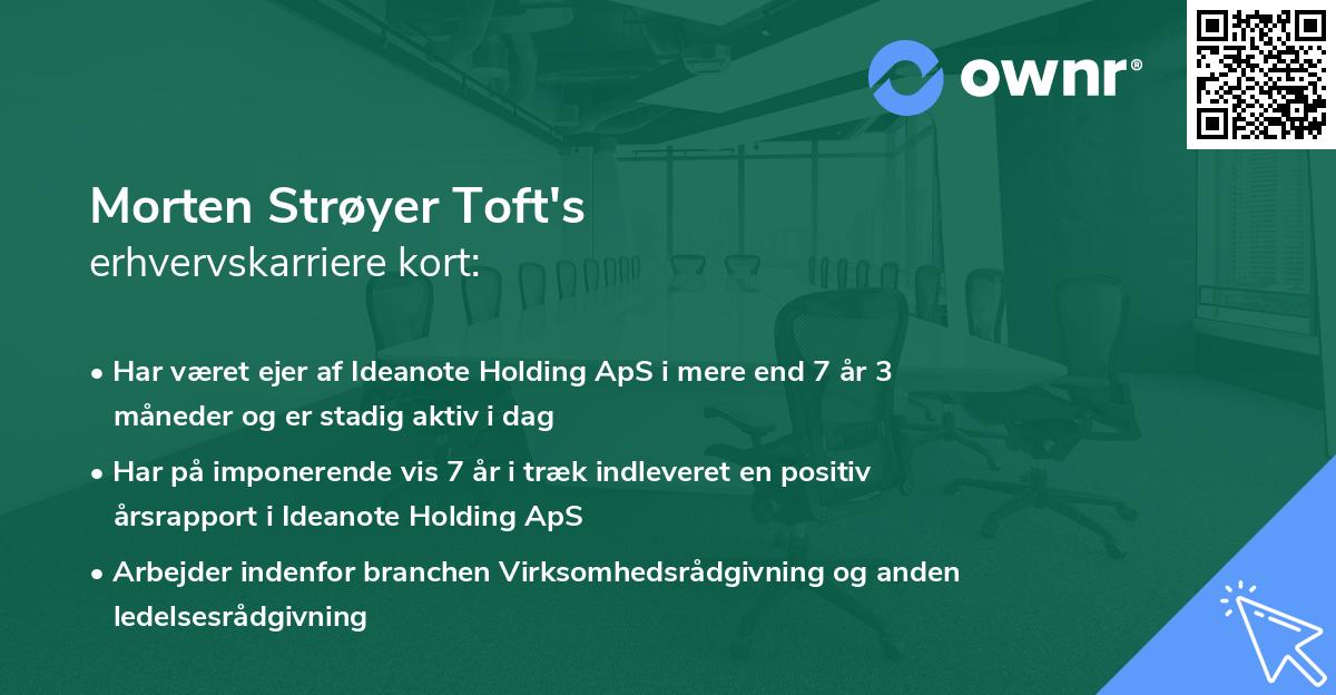 Morten Strøyer Toft's erhvervskarriere kort