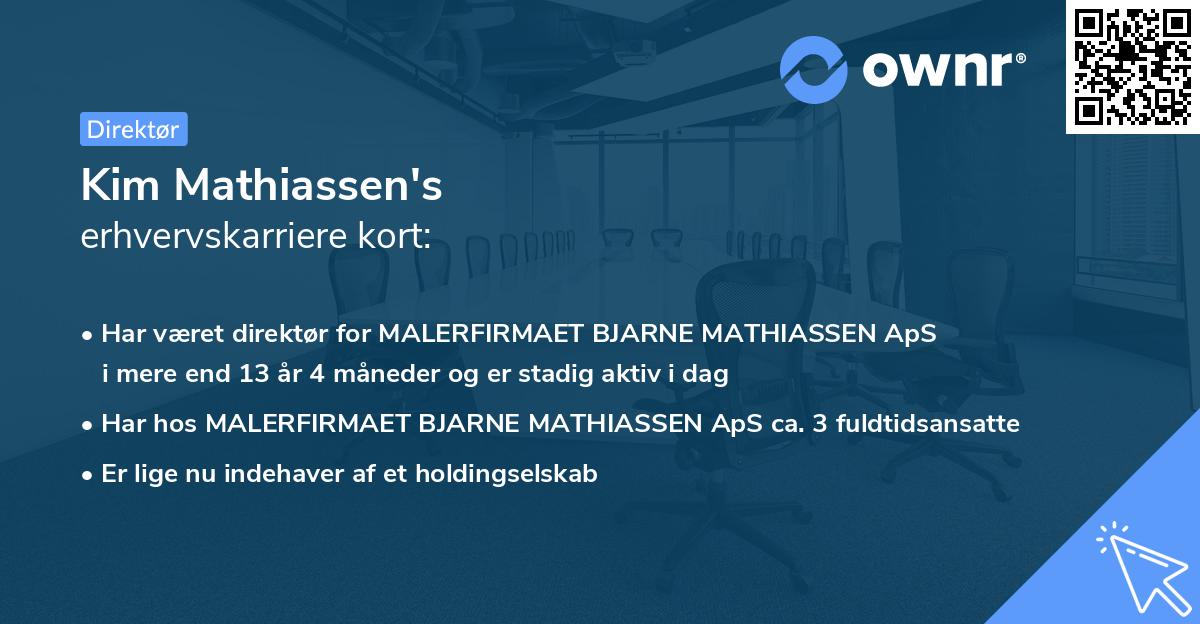 Kim Mathiassen's erhvervskarriere kort