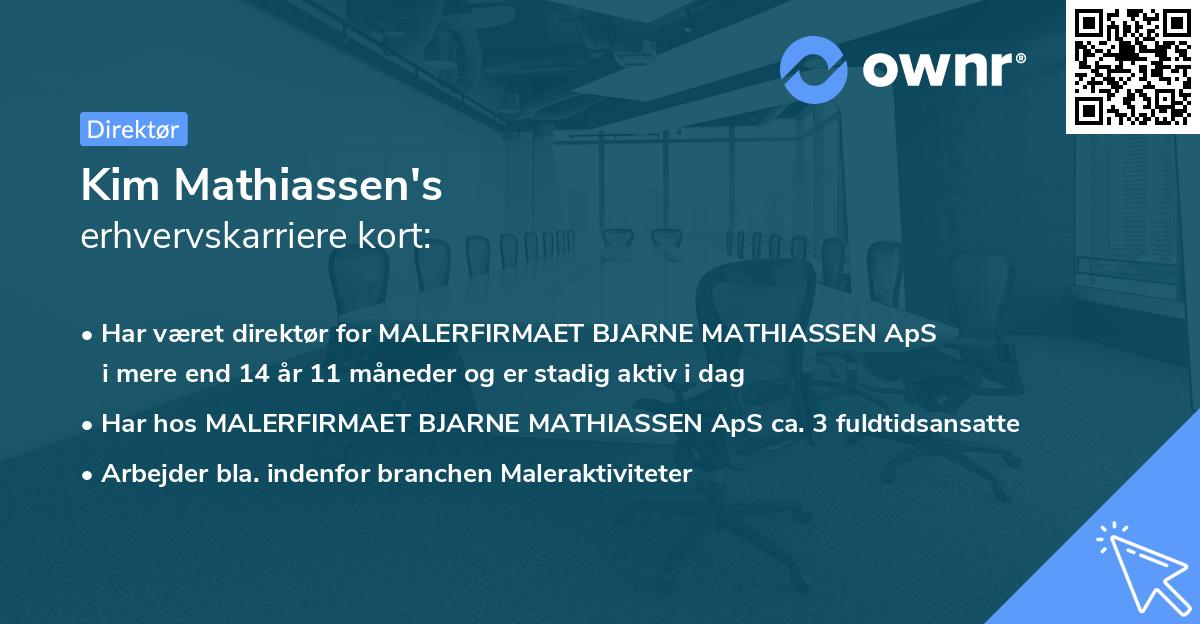 Kim Mathiassen's erhvervskarriere kort